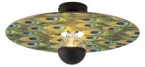 Favi Lămpi de tavan negru, cu abajur plat, păun, design 45 cm - combi Ofertă