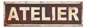 Favi Inscripție metalică antic line atelier, 35 x 11 cm Ofertă