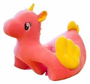Favi Fotoliu din plus pentru bebelusi cu spatar si suport de picioare, unicorn, 50 cm, fps-23-roz Ofertă