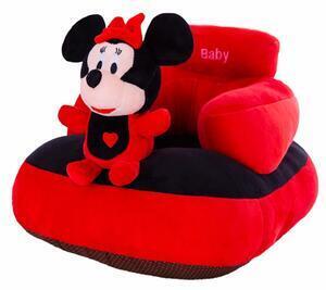 Favi Fotoliu din plus pentru bebelusi cu spatar, minnie mouse, 55 cm, rosu, fps-04 Ofertă