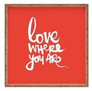 Favi Tavă decorativă din lemn wherever, 40 x 40 cm Ofertă