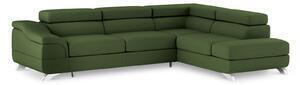 Favi Coltar extensibil onyx, colt pe partea dreapta cu tapiterie din tesatura structurala, verde Ofertă