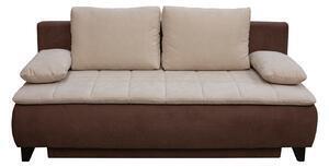 Favi Canapea palermo extensibila, 3 locuri, cu arcuri si lada depozitare, maro, 209x96x83 cm Ofertă