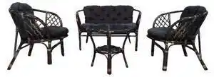 Favi Set mobilier gradina, bahama ratan natural, 4 piese, 4 locuri, culoare choco brown Ofertă