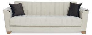 Favi Canapea queen extensibila, 3 locuri, cu arcuri si lada depozitare, crem, 218x80x80 cm Ofertă