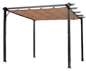 Favi Outsunny foisor pergola de gradina 3x4m prelata culisanta in poliester impermeabil si schelet in aluminiu Ofertă