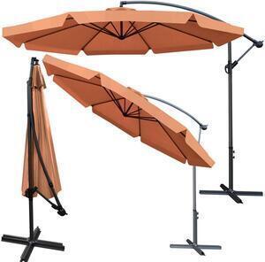 Umbrela de gradina cu stalp, pliabila, impermeabila, reglabila, diametru 350 cm