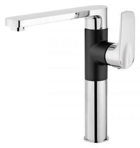 Favi Robinet de chiuvetă gardenia pentru bucătărie cu gura de scurgere înclinată, negru-crom (beg_b630) Ofertă