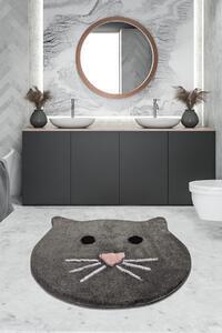 Favi Covoras baie cat, 90 cm, forma rotunda, tapiterie acril, antracit Ofertă