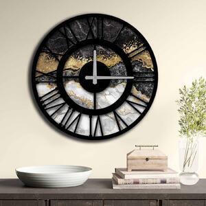 Ceas decorativ de perete 5050ms-027, mdf 100%, model marmura, 50 cm