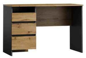 Birou cu 3 sertare b-005 stejar wotan, structura din pal, 120x55x77cm