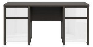 Favi Birou calculator mare kaspian, wenge/alb lucios, 160x65x77 cm Ofertă
