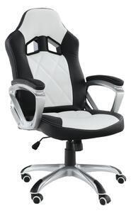 Favi Fotoliu de birou, piele ecologică negru/alb, lotar Ofertă