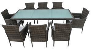 Favi Set de grădină din 9 piese, gri, menibor Ofertă