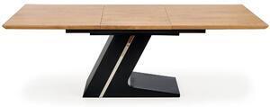 Masa extensibila ferguson, stejar natural/negru, 160/220x90x75