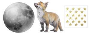 Set autocolante pentru perete dekornik little fox and his friend the moon