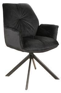 Favi Scaun boogie ii cu brate, cadru metalic/stofa catifelata neagra, 60x45 Ofertă