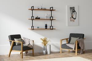 Favi Raft uras - walnut, maro/negru, lemn de pin 100%, 90x76x22,5 cm Ofertă