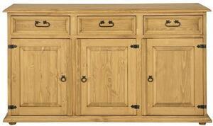 Favi Comoda classic wood, miere de pin, 3 usi, 150x43x85 cm Ofertă