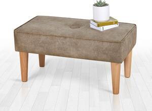 Favi Banca square, lemn/bumbac 50%, stofa catifelata cappuccino, 80x40x41 c Ofertă