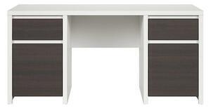 Favi Birou calculator mare kaspian, alb mat/wenge 160x65x77 cm Ofertă