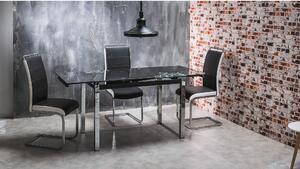 Favi Masa moderna sticla cu model floral gd017, 110/170x74x75 Ofertă