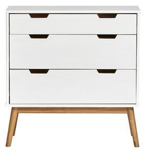 Favi Comodă din lemn masiv de pin marckeric baku, lățime 80 cm, alb Ofertă