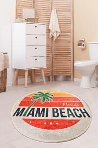 Covoras de baie miami beach, 100 cm, forma rotunda, tapiterie catifela