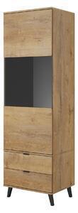 Favi Vitrina nest w-2 stejar/negru, 60x45x192 cm Ofertă