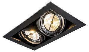 Favi Spot încastrat negru reglabil cu 2 lumini - oneon 111-2 Ofertă