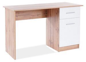 Favi Birou stejar wotan/alb b-002, 120x52x78 cm Ofertă
