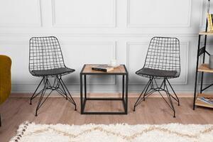 Favi Set 2 scaune 562psd1105, din metal cu perne, negre, 53x51x80 cm Ofertă