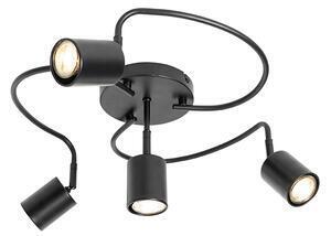 Plafon modern negru reglabil cu 4 lumini - java