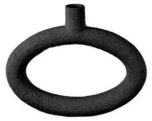 Vază pt living oval, înălțime 20,5 cm, negru