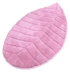 Favi Covoras baie jungle leaf, 60x100 cm, forma ovala, roz Ofertă