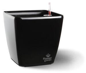 Favi Ghiveci cu sistem de auto-udare flower lover quadrato, 18 x 18 cm, negru Ofertă