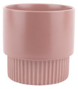 Favi Ghiveci din ceramică pt living ribbed, înălțime 15 cm, roz Ofertă