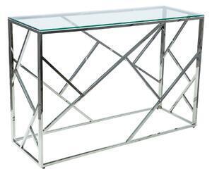 Favi Masuta din metal si sticla argintie escada c, 120x40x78 Ofertă
