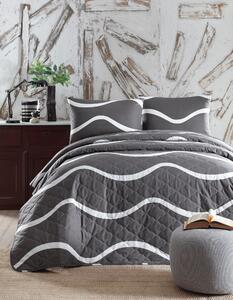 Favi Set cuvertura pat novia, bumbac ranforce 100%, gri inchis, 180 x 225 c Ofertă