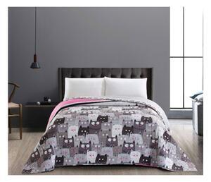 Favi Cuvertură cu 2 fețe din microfibră decoking cat invasion, 170 x 210 cm, gri Ofertă