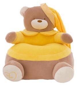 Favi Fotoliu din plus pentru bebelusi cu spatar, ursulet, 50 cm, galben, fps-61 Ofertă