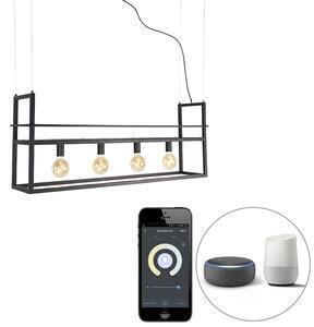 Favi Smart hanglamp zwart met rek large 4-lichts incl. wifi g95 - cage rack Ofertă