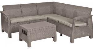 Favi Set de gradina cu coltar - corfu ii relax capuccino/ gri-nisipiu Ofertă