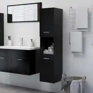 Favi 804998 bathroom cabinet black 30x30x130 cm engineered wood Ofertă