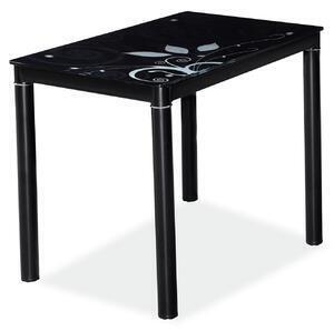 Favi Mese sufragerie de sticla neagra damar, 80x60x75 Ofertă