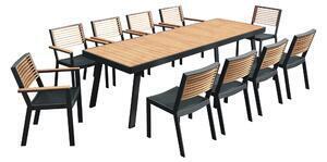 Favi Set masa si scaune gradina higold york, masa dreptunghiulara si 10 scaune, antracit Ofertă