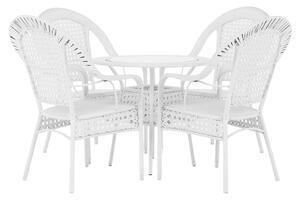 Favi Set de grădină 1+4, alb, koven Ofertă