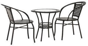 Favi Set ratan de grădină 1+2, maro, lasan Ofertă