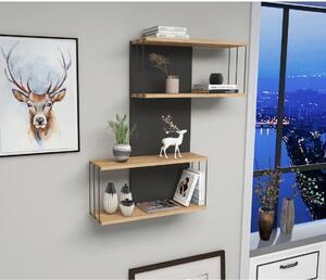 Favi Etajeră de perete destan 96x65 cm antracit/maro Ofertă