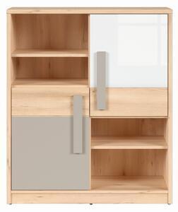 Favi Dulap cu 2 usi copii tip biblioteca gri namek, 112x95x38.5 cm Ofertă